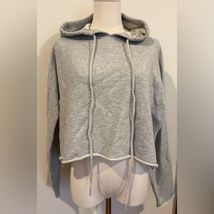 ALO Yoga Light Gray Cropped Hoodie